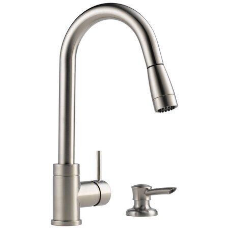 Peerless Apex Integrated Pull-Down Kitchen Faucet With Soap Dispenser P188104LF-SSSD